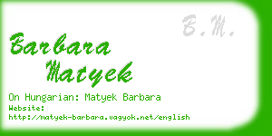 barbara matyek business card